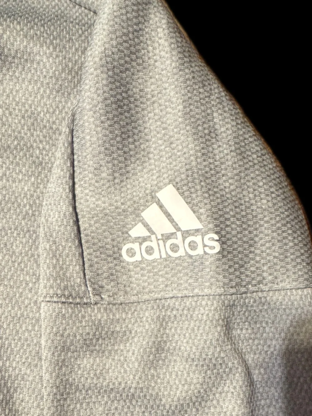 (S) ADIDAS CLIMAWARM LIGHT GRAY HOODIE W/ THUMBHOLE EMBLEM ON SLEEVE